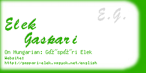 elek gaspari business card